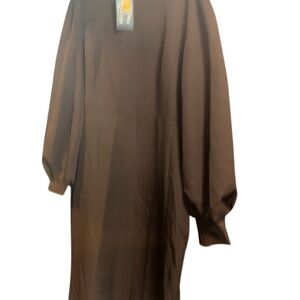 Elegant Brown Long Sleeve Dress